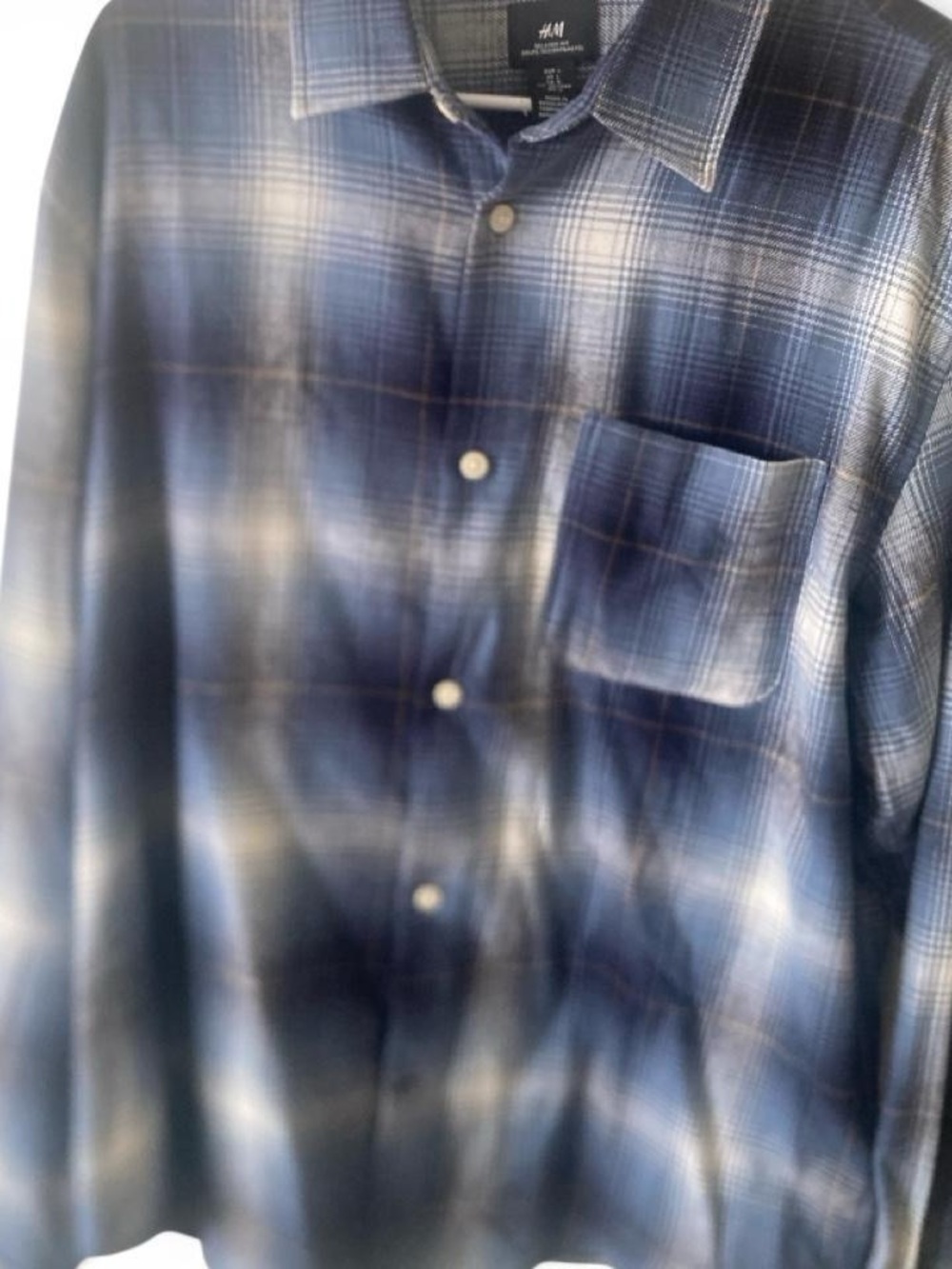 H&M Blue and White Plaid Button-Down Shirt